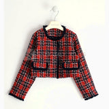 Giacca Modello Chanel Rossa E Blu Bambina Sarabanda J438 - SARABANDA - LuxuryKids