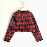 Giacca Modello Chanel Rossa E Blu Bambina Sarabanda J438 - SARABANDA - LuxuryKids