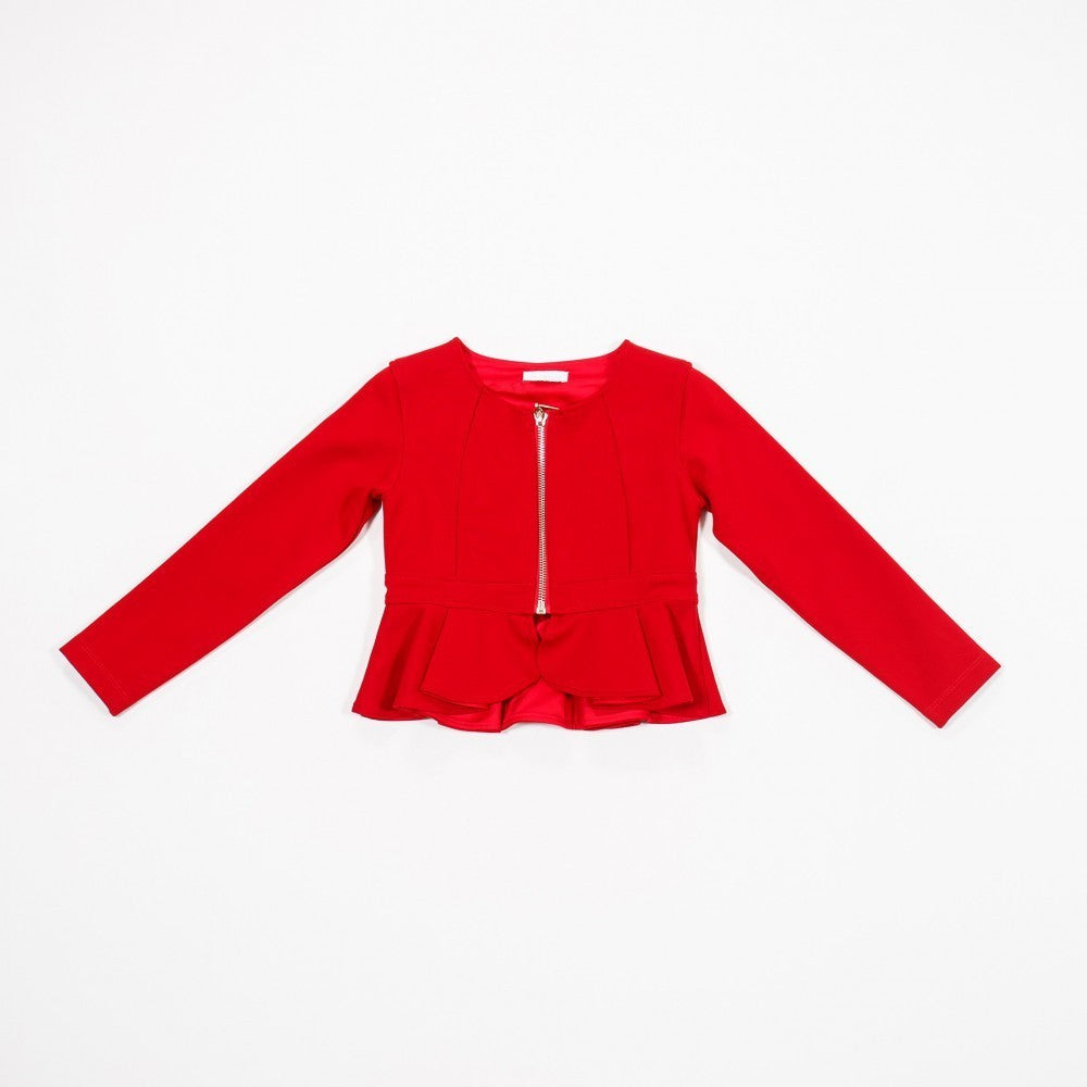 Giacchetta in felpa elegante NERA con zip bambina FUN&FUN FNBJK0142 - FUN&FUN - LuxuryKids