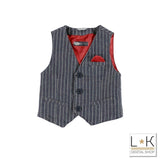 Gilet Elegante a Righe Grigio Bambino Sarabanda T170 - SARABANDA - LuxuryKids