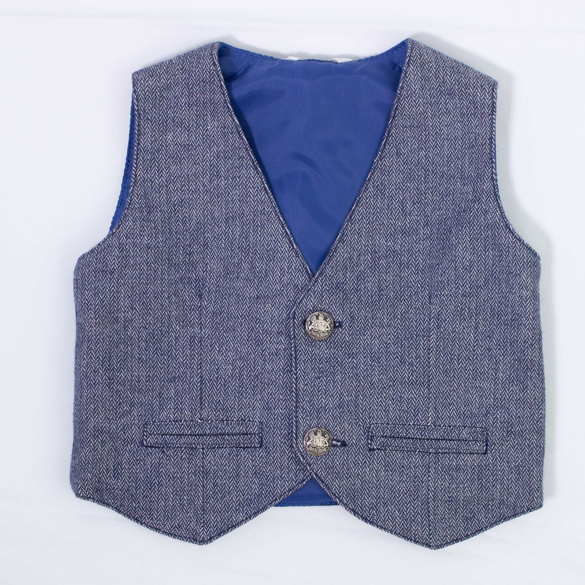 Gilet Elegante in Caldo Cotone Blu Neonato Minibanda Blu N671 - MINIBANDA - LuxuryKids
