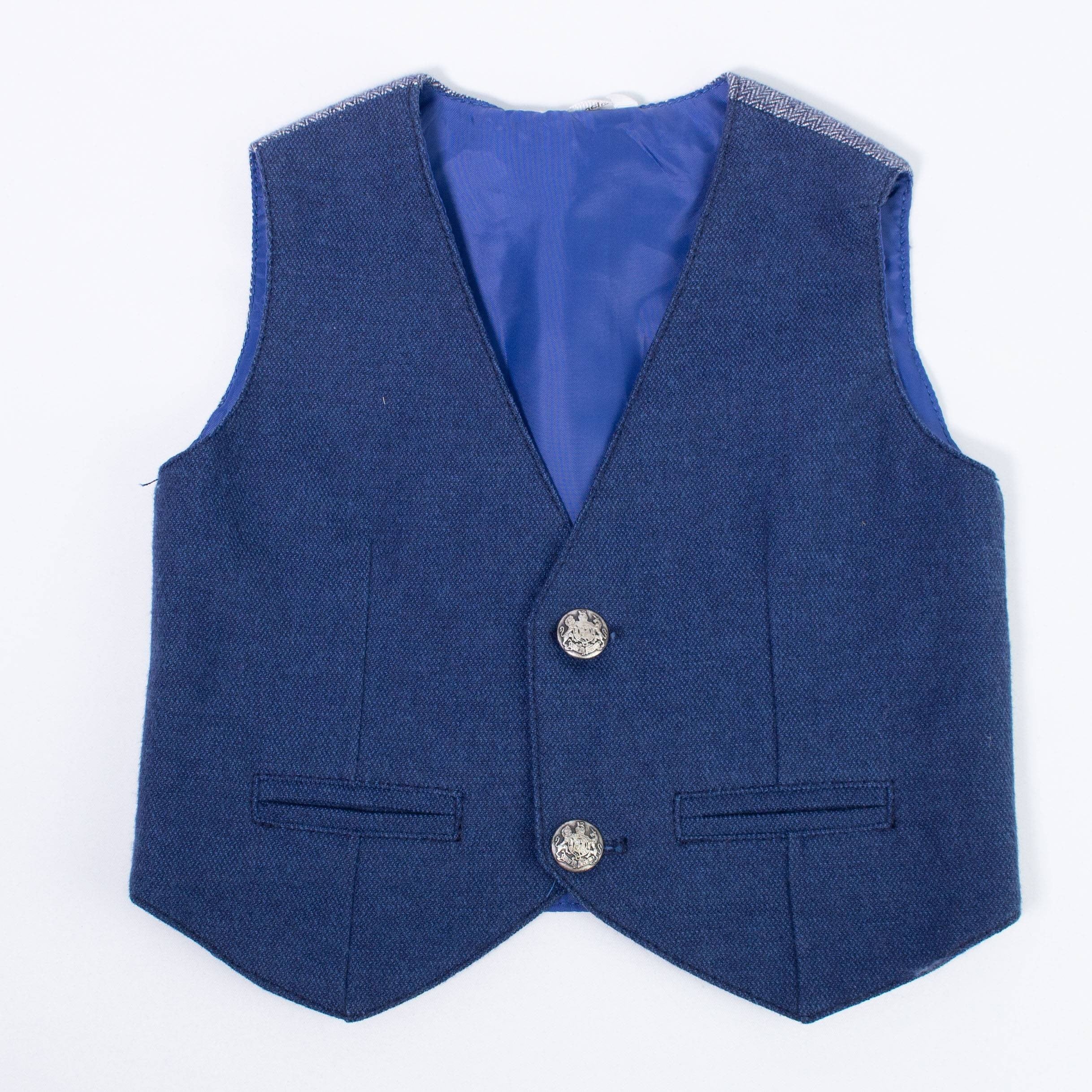 Gilet Elegante in Caldo Cotone Blu Neonato Minibanda N670 - MINIBANDA - LuxuryKids
