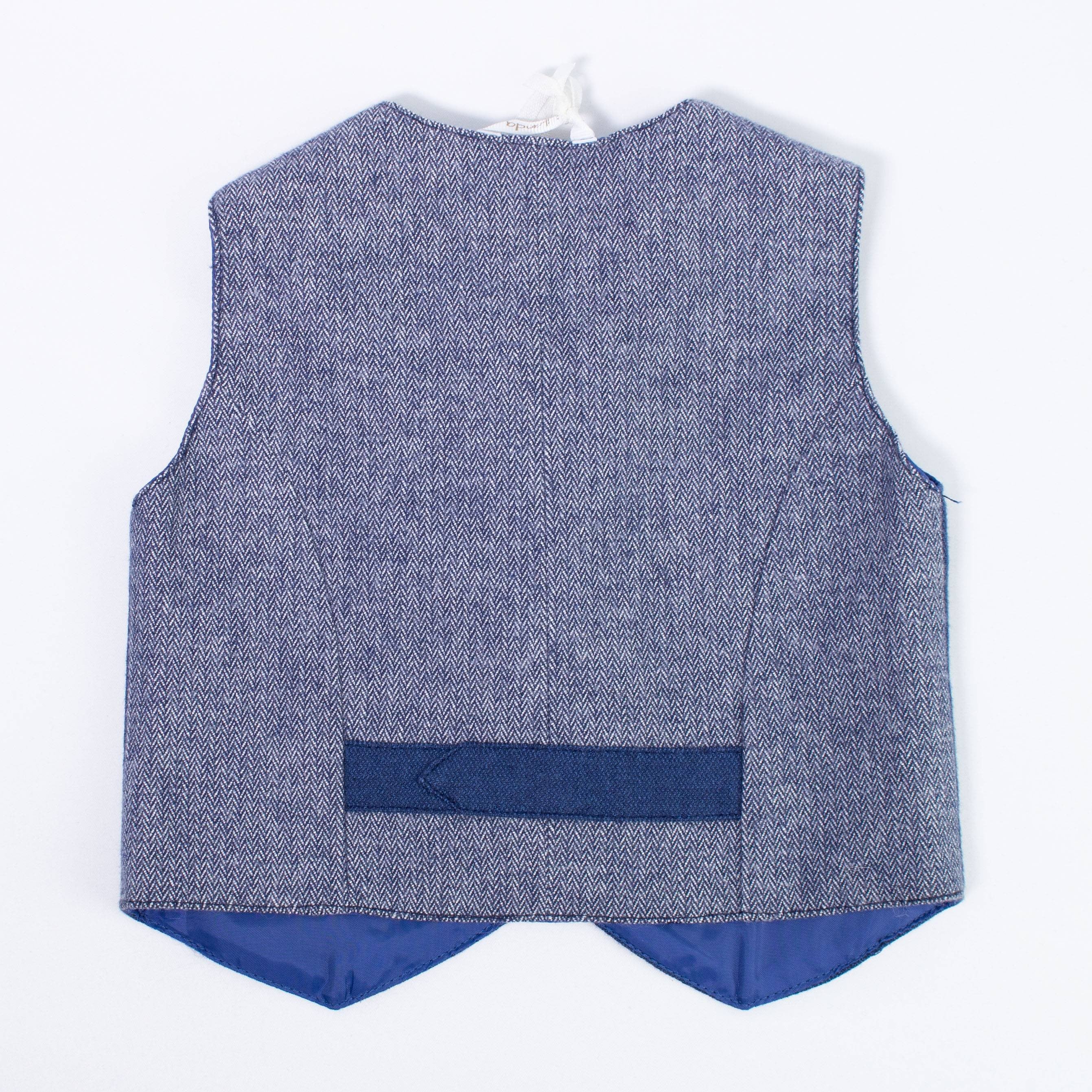 Gilet Elegante in Caldo Cotone Blu Neonato Minibanda N670 - MINIBANDA - LuxuryKids