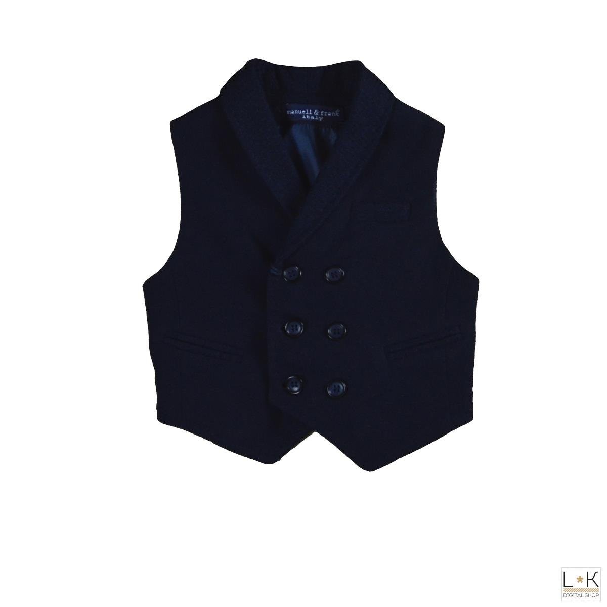 Gilet Elegante in Panno Blu Neonato Manuell&Frank M2754 - MANUELL&FRANK - LuxuryKids