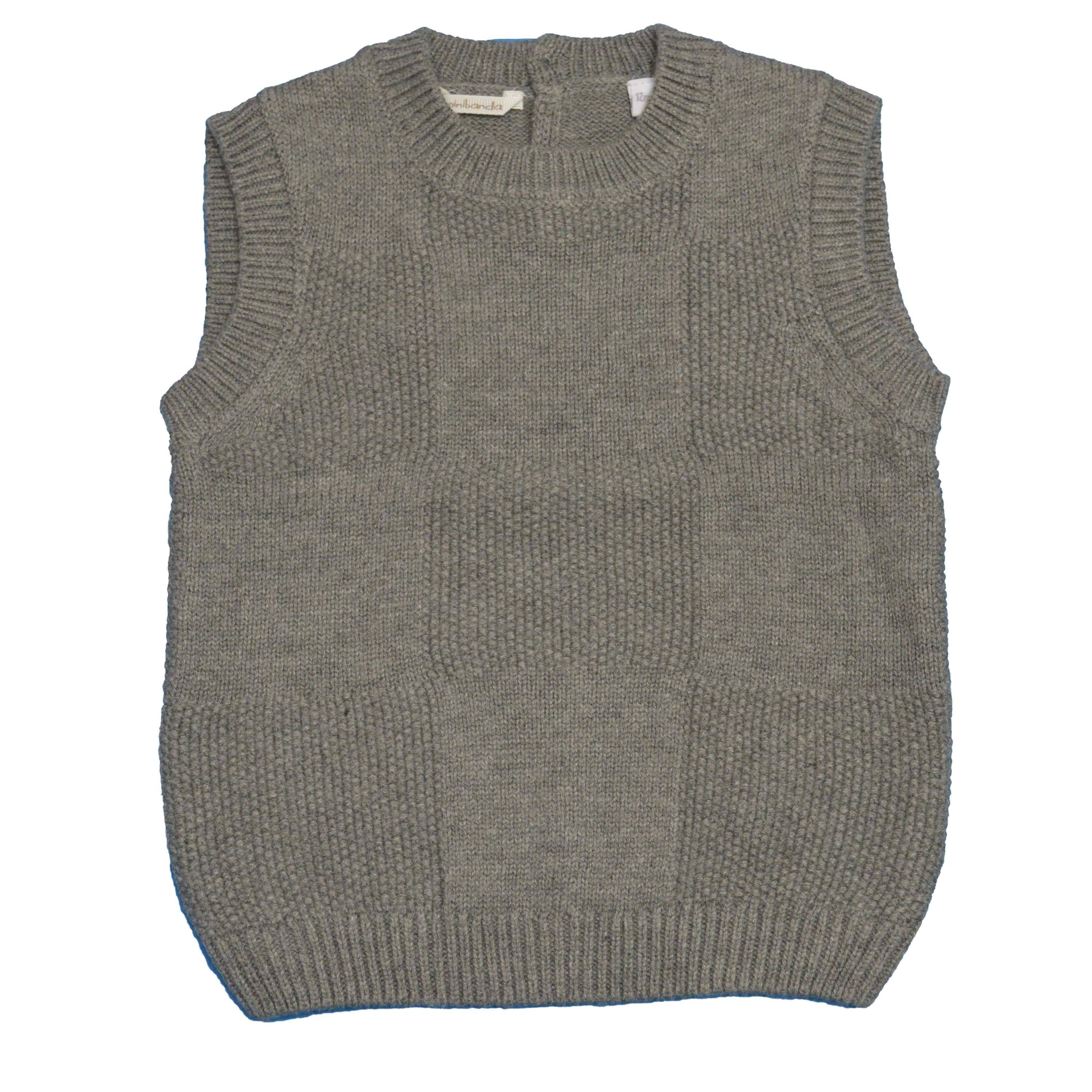 Gilet in Misto Lana Grigio Neonato Minibanda T613 - MINIBANDA - LuxuryKids