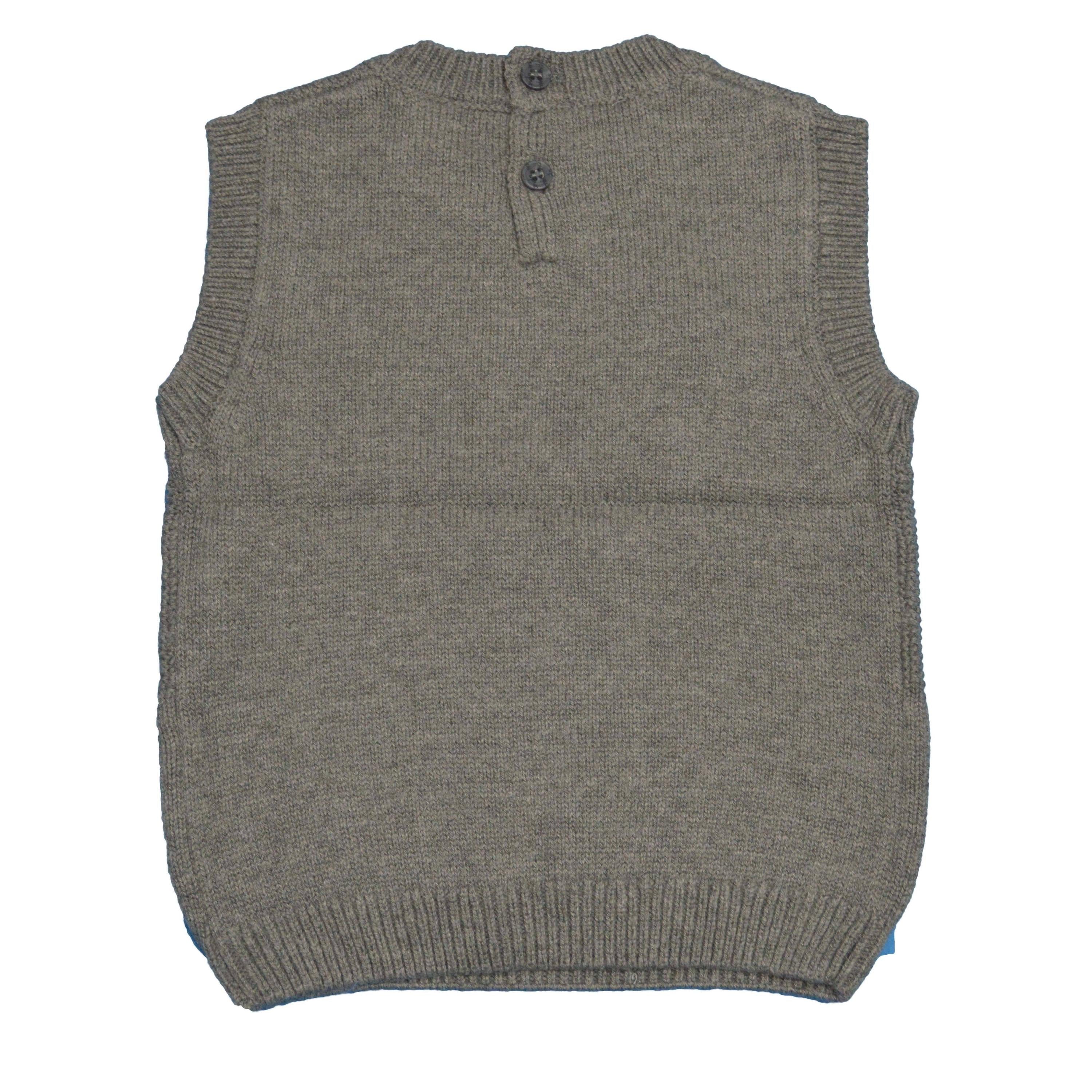 Gilet in Misto Lana Grigio Neonato Minibanda T613 - MINIBANDA - LuxuryKids