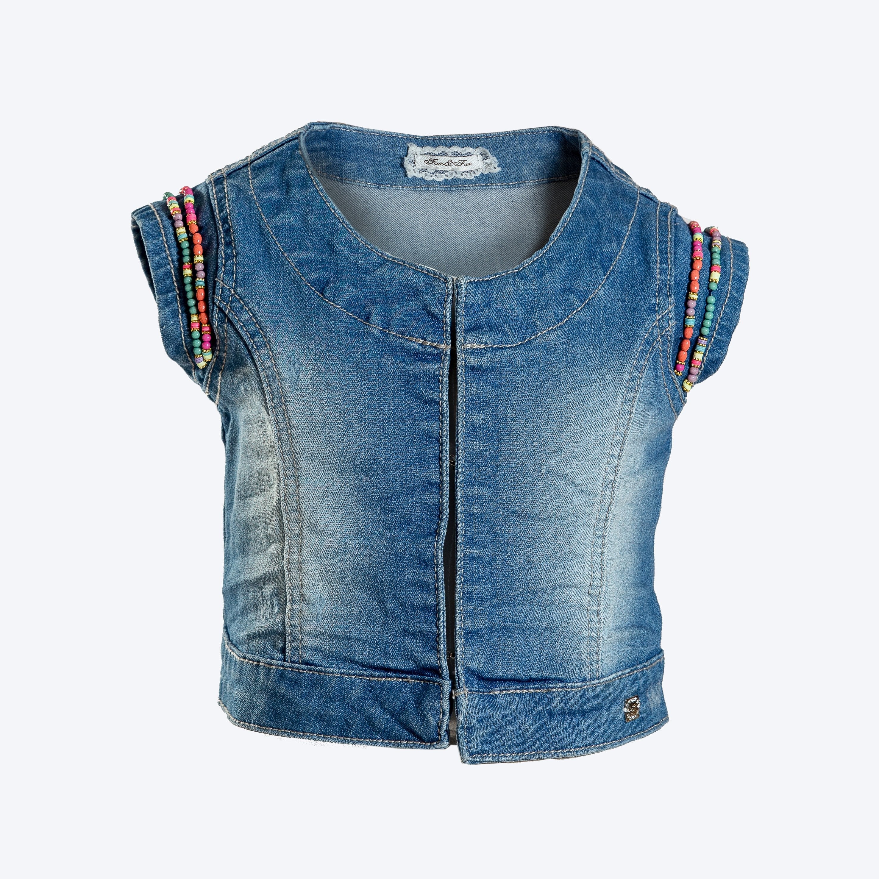 Gilet Jeans Bambina Fun&Fun FUNBWA4482 - FUN&FUN - LuxuryKids