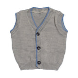 Gilet Scollo V in Lana Grigio Neonato Bufi 9772A4 - BUFI - LuxuryKids