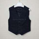 Gilet Tinta Unita in Cotone Elegante Bambino Blu Manuell & Frank M2490 - MANUELL&FRANK - LuxuryKids