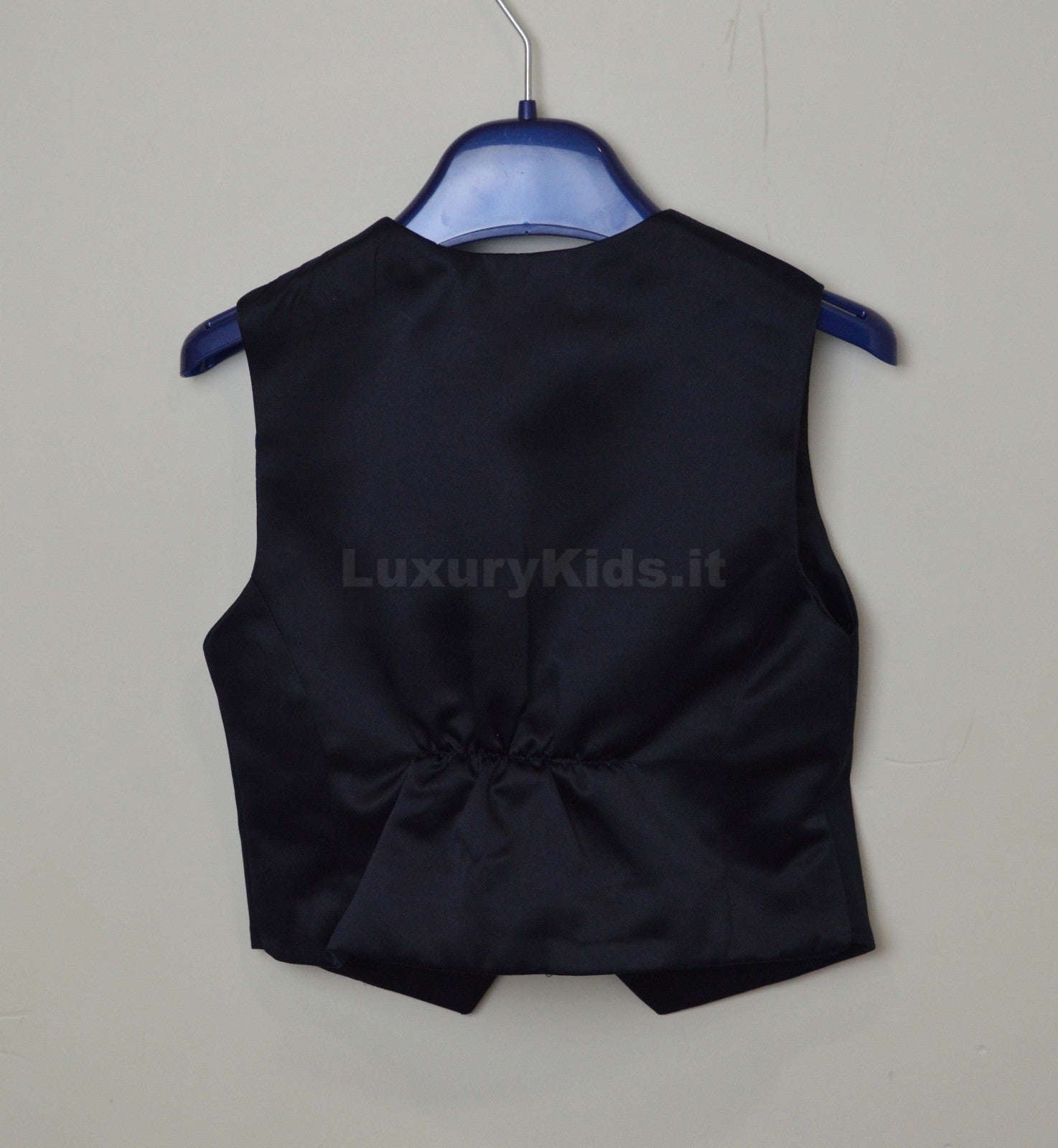 Gilet Tinta Unita in Raso Blu Elegante Bambino Manuell & Frank M2491 - MANUELL&FRANK - LuxuryKids
