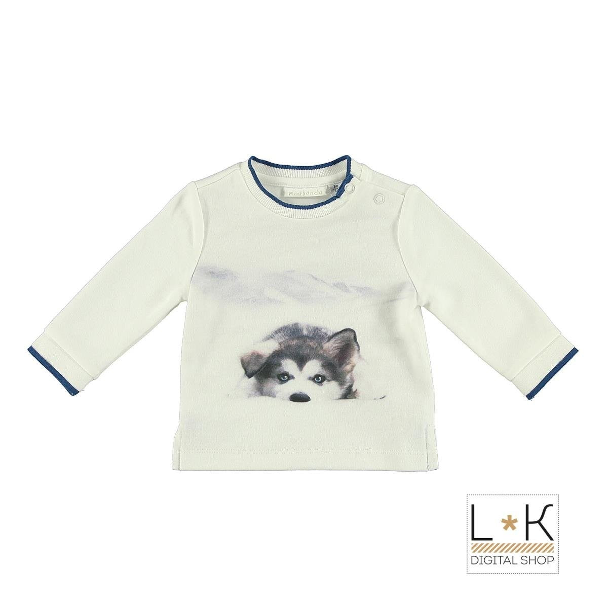 Girocollo Caldo Cotone Bianco Neonato Minibanda N613 - MINIBANDA - LuxuryKids