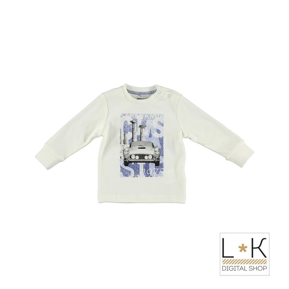 Girocollo in Caldo Cotone Bianco Bambino Sarabanda N129 - SARABANDA - LuxuryKids