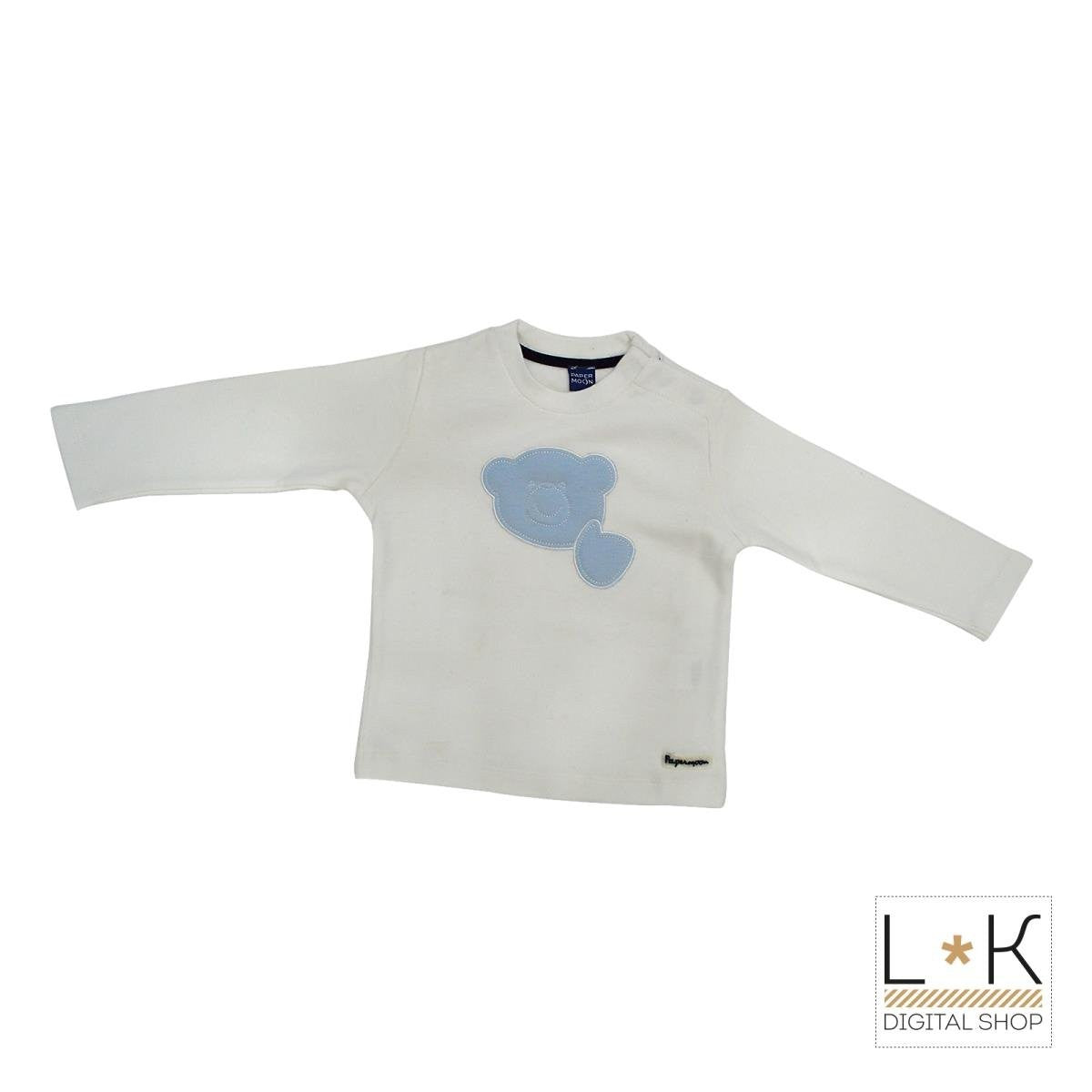 Girocollo in Caldo Cotone Bianco Neonato Papermoon 7PM61260 - PAPERMOON - LuxuryKids