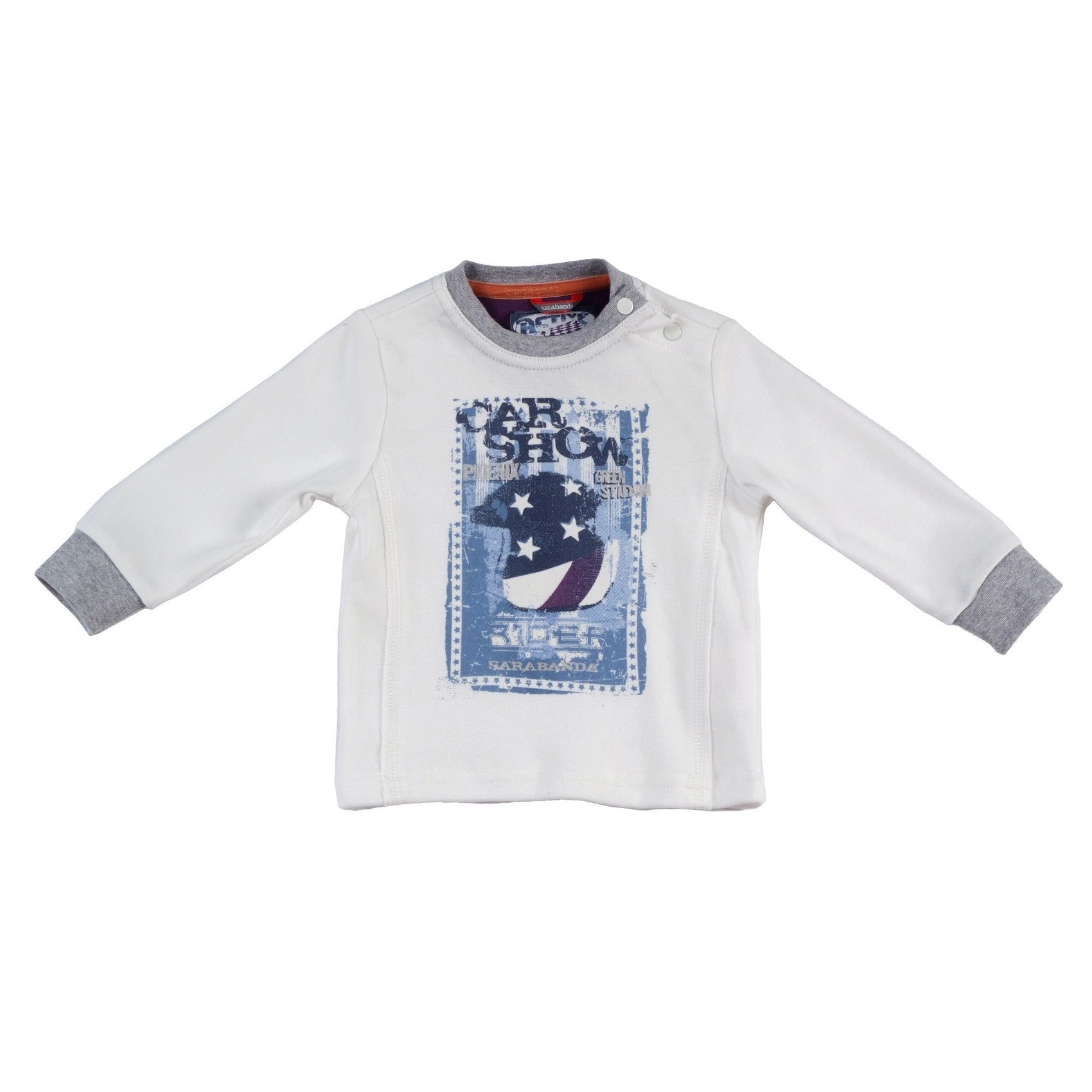 Girocollo in Caldo Cotone Bianco Neonato Sarabanda F804 - SARABANDA - LuxuryKids