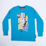 Girocollo in Caldo Cotone Celeste con Stampa Bambino Sarabanda H865 - SARABANDA - LuxuryKids