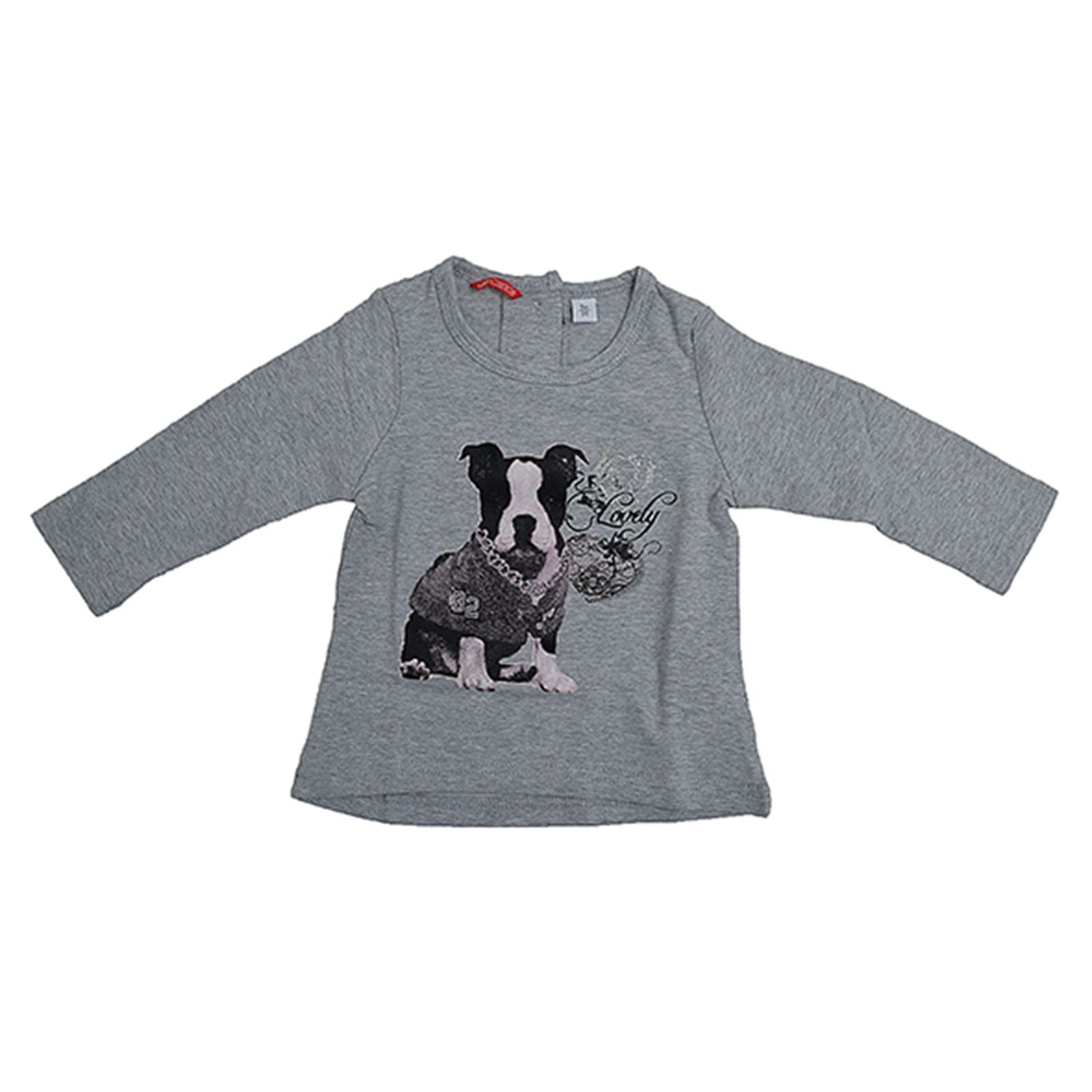 Girocollo in Caldo Cotone Grigio con Stampa Neonata Sarabanda L740 - SARABANDA - LuxuryKids