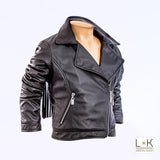 Giubbotto Imbottito in Ecopelle con Frange Nero Bambina FUN&FUN FNJJK9780 - FUN&FUN - LuxuryKids