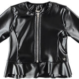 Giubbotto In Ecopelle Nero Bambina Sarabanda K429 - SARABANDA - LuxuryKids