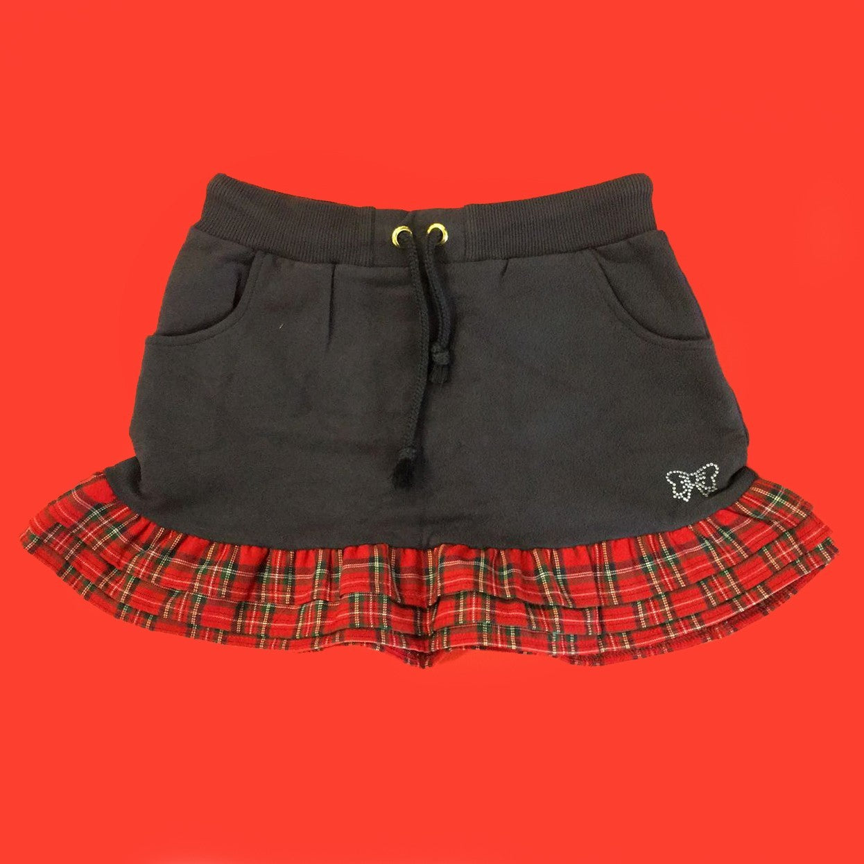 Gonna Felpata Blu con Balze Bambina Fix Design LY8000 - FIX DESIGN - LuxuryKids