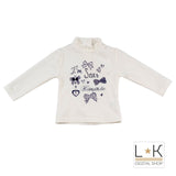 Maglia Collo Alto Bianco con Stampa Neonata Sarabanda F211 - SARABANDA - LuxuryKids