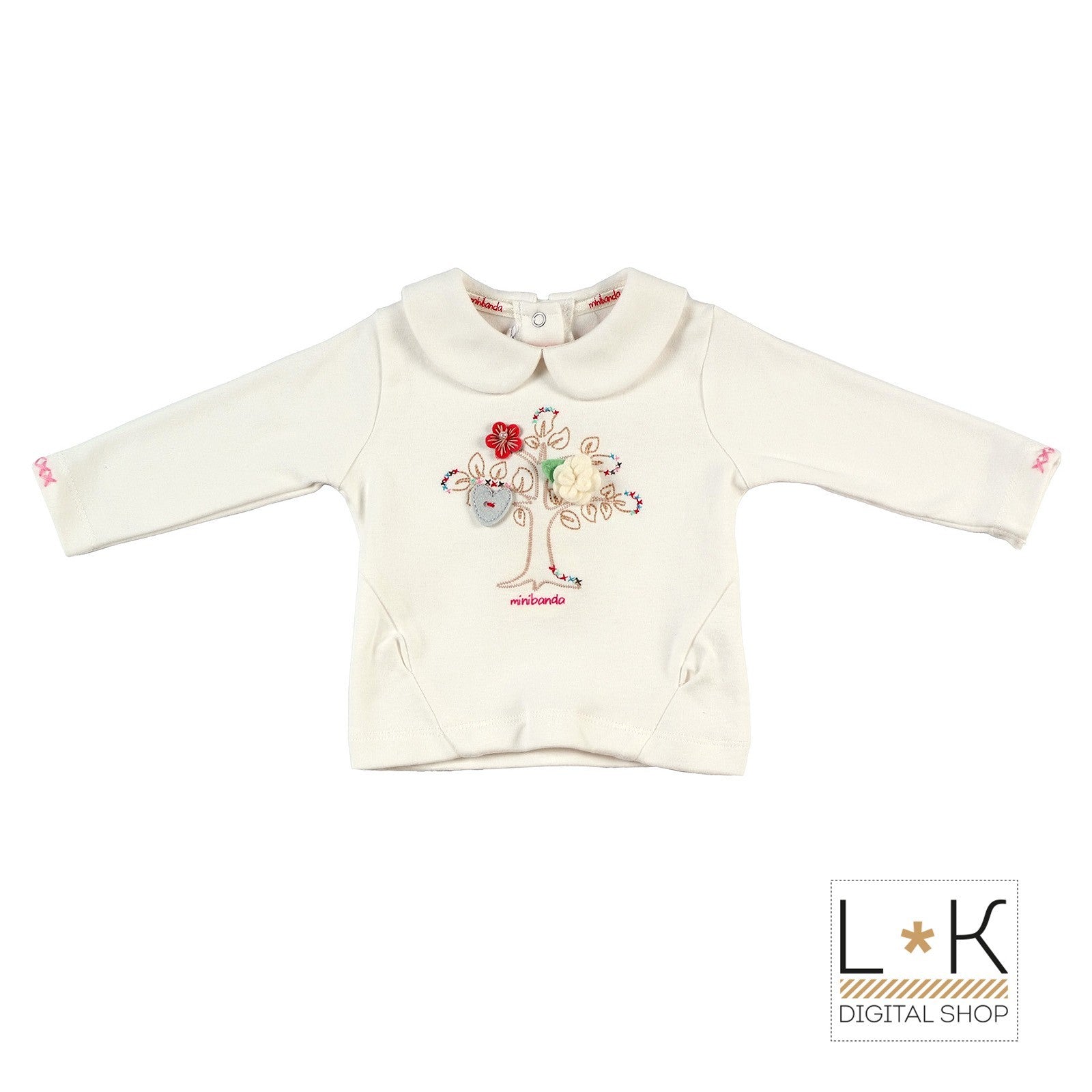 Maglia in Caldo Cotone Panna Neonata Minibanda F611 - MINIBANDA - LuxuryKids