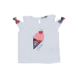 Maglia Manica Corta Applicazione Di Gelato Bianca Neonata DR KIDS DK342 - DR.KID - LuxuryKids