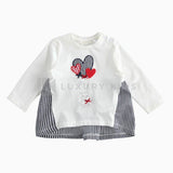 Maglia Manica Lunga In Cotone Con Dettagli Vichy Neonata Minibanda J760 - MINIBANDA - LuxuryKids