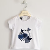 Maglia Mezza Maniche in Cotone Bianca Bambina SARABANDA 2567 - SARABANDA - LuxuryKids