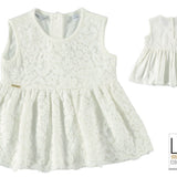 Maglia Smanicata Pizzo Panna Neonata Sarabanda U565 - SARABANDA - LuxuryKids