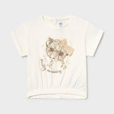 Maglietta Manica Corta in Cotone Leopardo Panna Neonata MAYORAL 1092 - MAYORAL - LuxuryKids