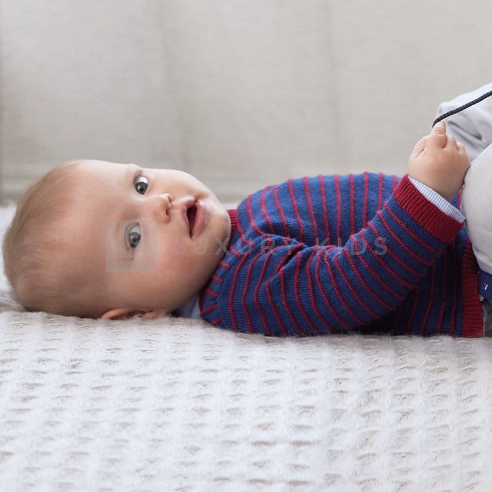 Maglioncino a Righe Misto lana  Neonato Blu Mayoral 2306 - MAYORAL - LuxuryKids