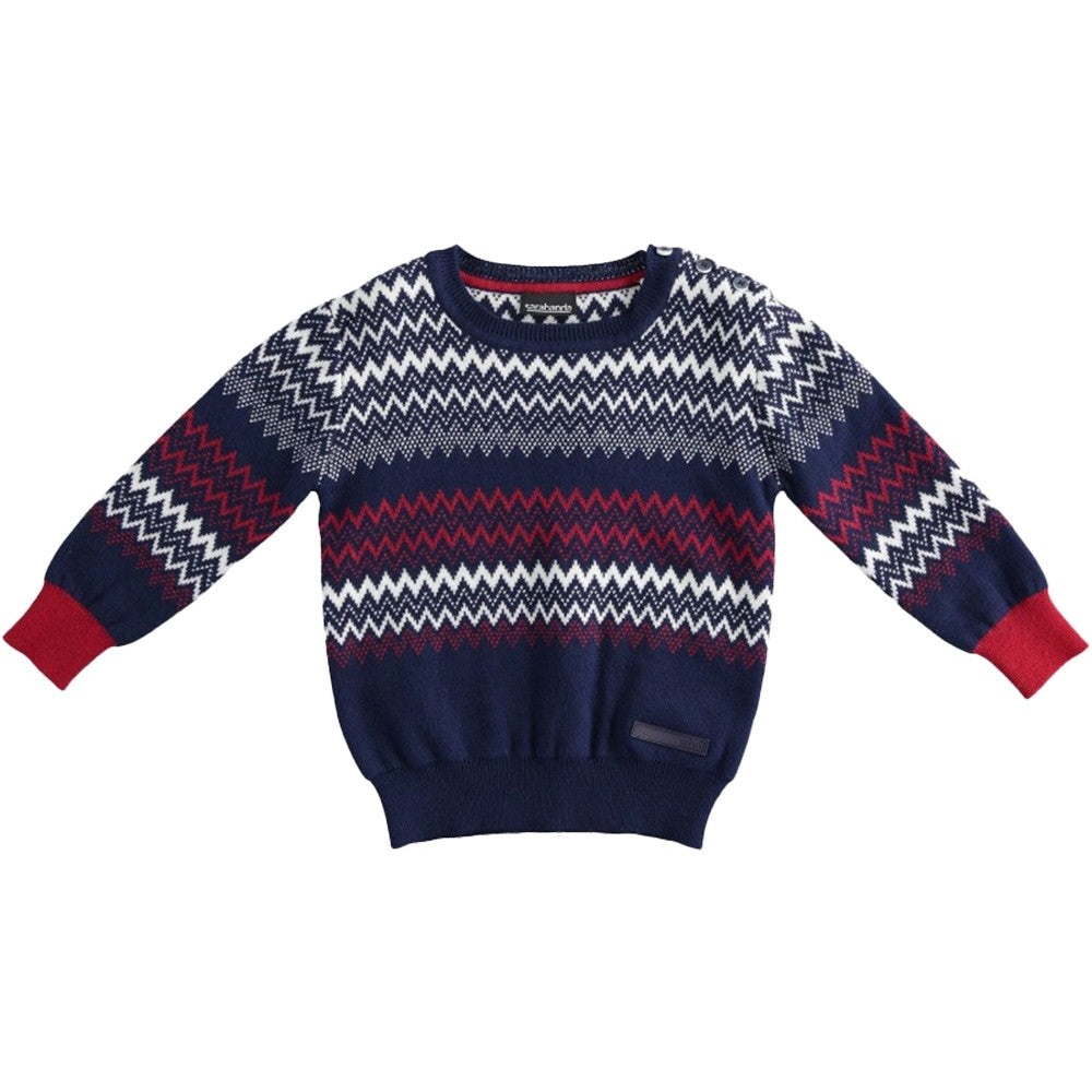Maglioncino Misto Lana Blu Bambino Elegante SARABANDA 1106 - SARABANDA - LuxuryKids