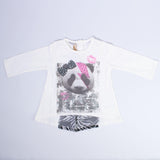 Maxi Maglia In Caldo cotone Bianco con Stampa Neonata Sarabanda L213 - SARABANDA - LuxuryKids