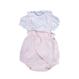 Pagliaccetto Modello Salopette in Lino Rosa Neonata TETO E TATTA SL4560 - TETO E TATTA - LuxuryKids