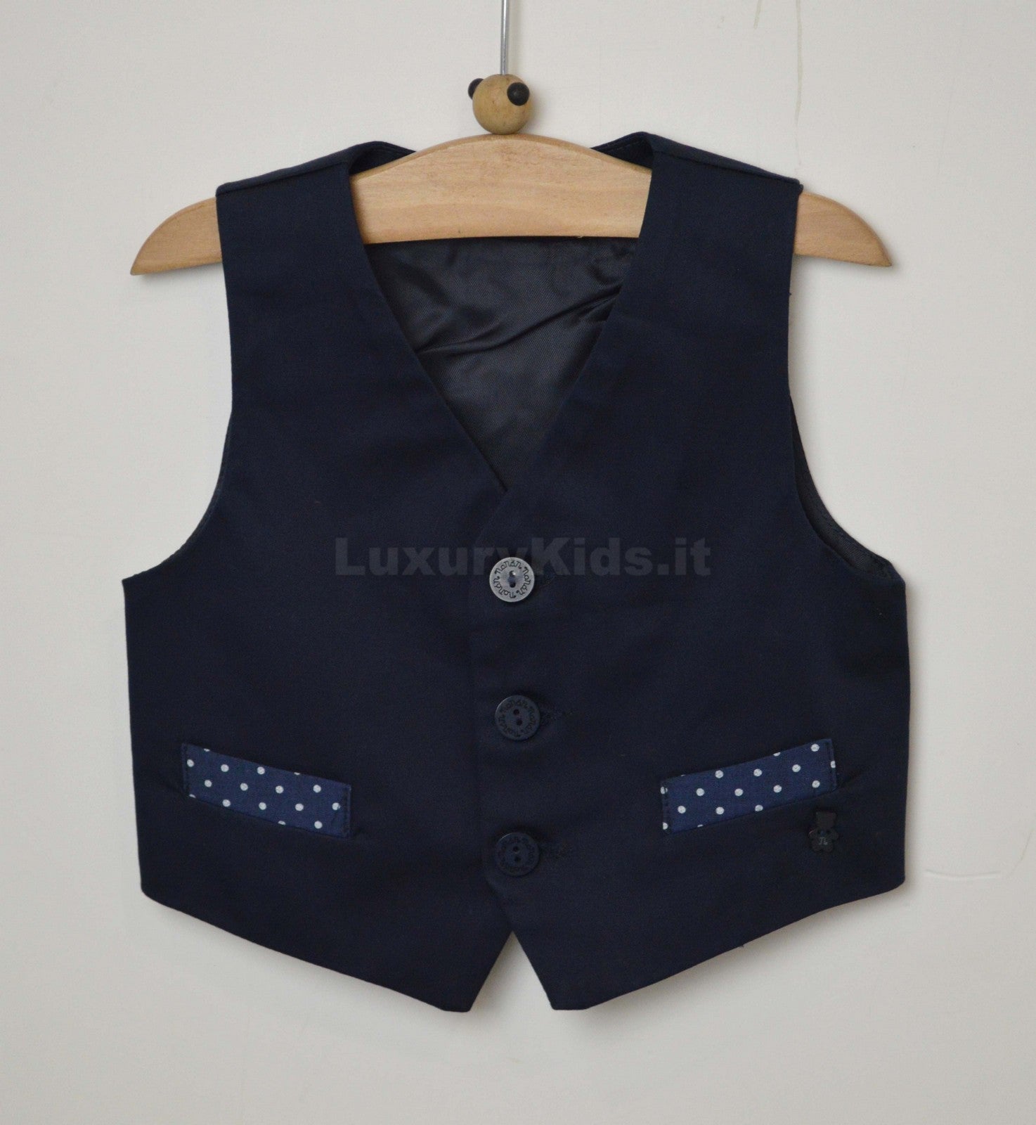 Panciotto Blu Tinta Unita In Cotone Neonato Nanan E16327306 - NANAN - LuxuryKids