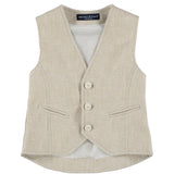 Panciotto In Misto Lino Beige Bambino MANUELL&FRANK MF2160B - MANUELL&FRANK - LuxuryKids