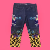 Pantaleggins con Stampa di Fiori Neonata Blu-Viola Fun&Fun FUNNPT3520 - FUN&FUN - LuxuryKids