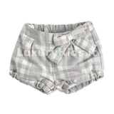 Pantaloncino a Quadri Modello Palloncino Grigio-Rosa Neonata Minibanda V745 - MINIBANDA - LuxuryKids