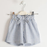 Pantaloncino In cotone a Righe Celeste-Bianco Bambino SARABANDA 2593 - SARABANDA - LuxuryKids