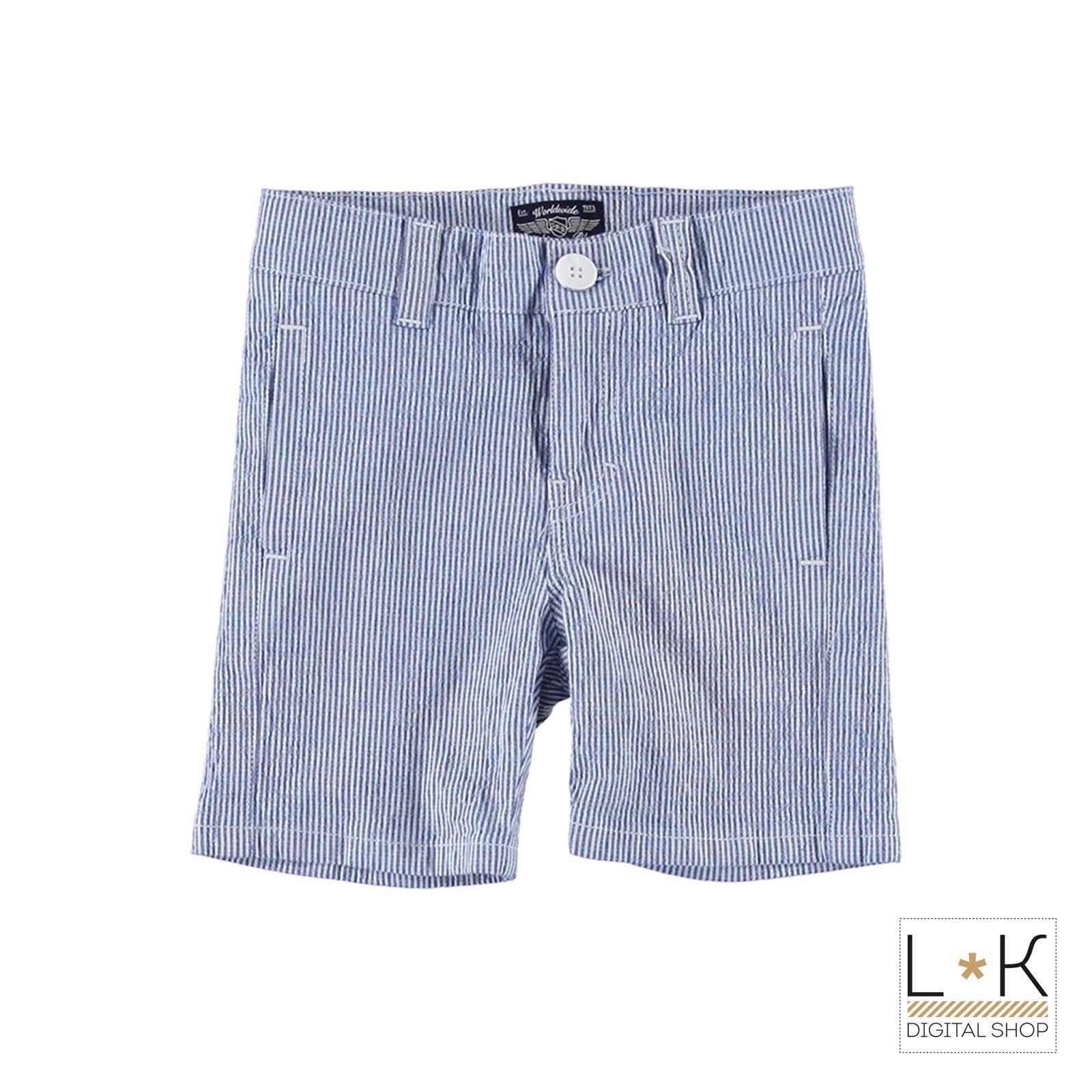 Pantalone a Righe in Cotone Bambino Azzurro Sarabanda M531 - SARABANDA - LuxuryKids