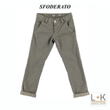 Pantalone Elegante Effetto Nido D'ape Bambino Marrone Sarabanda Q350 - SARABANDA - LuxuryKids