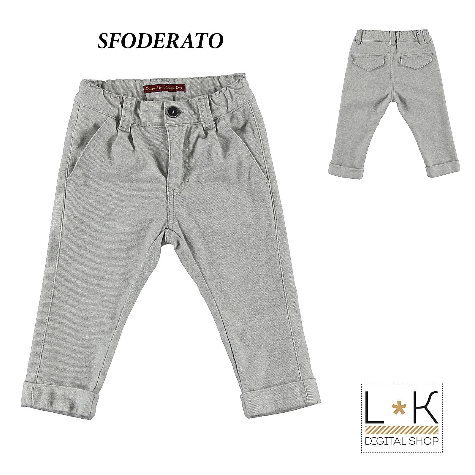 Pantalone Elegante Grigio con Pench Bambino Sarabanda L155 - SARABANDA - LuxuryKids