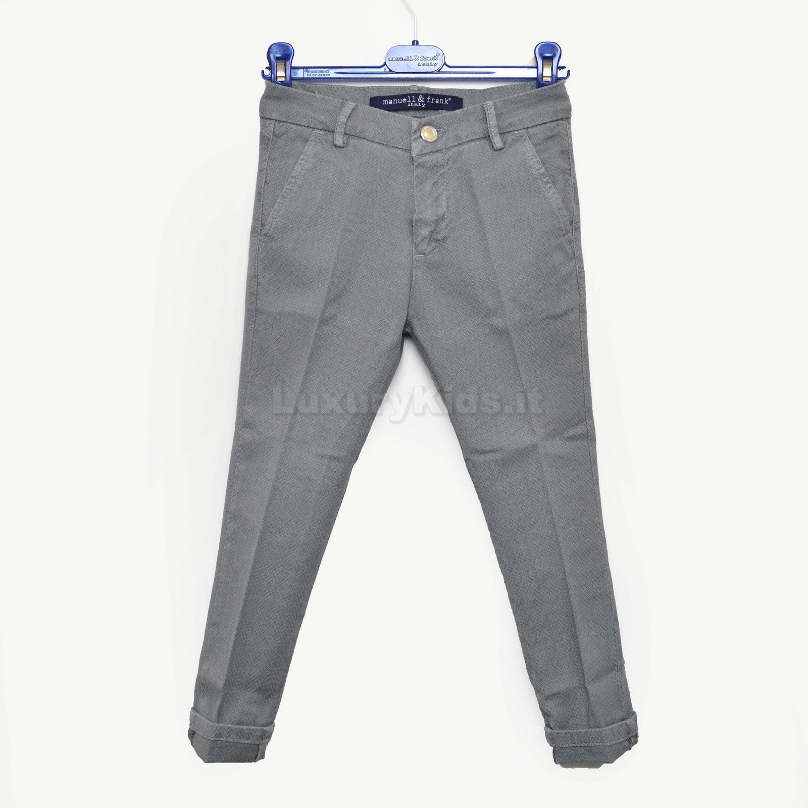 Pantalone Elegante in Caldo Cotone Grigio per Bambino Manuell&Frank MF1008R - MANUELL&FRANK - LuxuryKids