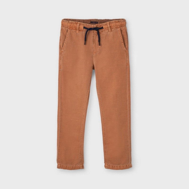 Pantalone Lungo In Misto Lino Coccio Bambino MAYORAL 3564 - MAYORAL - LuxuryKids