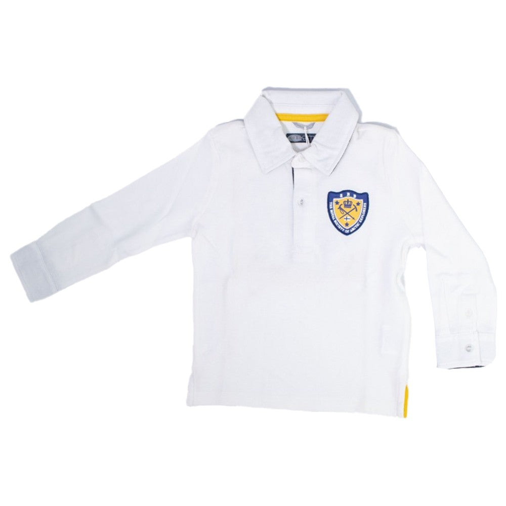Polo in Caldo Cotone Bianco Bambino Sarabanda R130 - SARABANDA - LuxuryKids