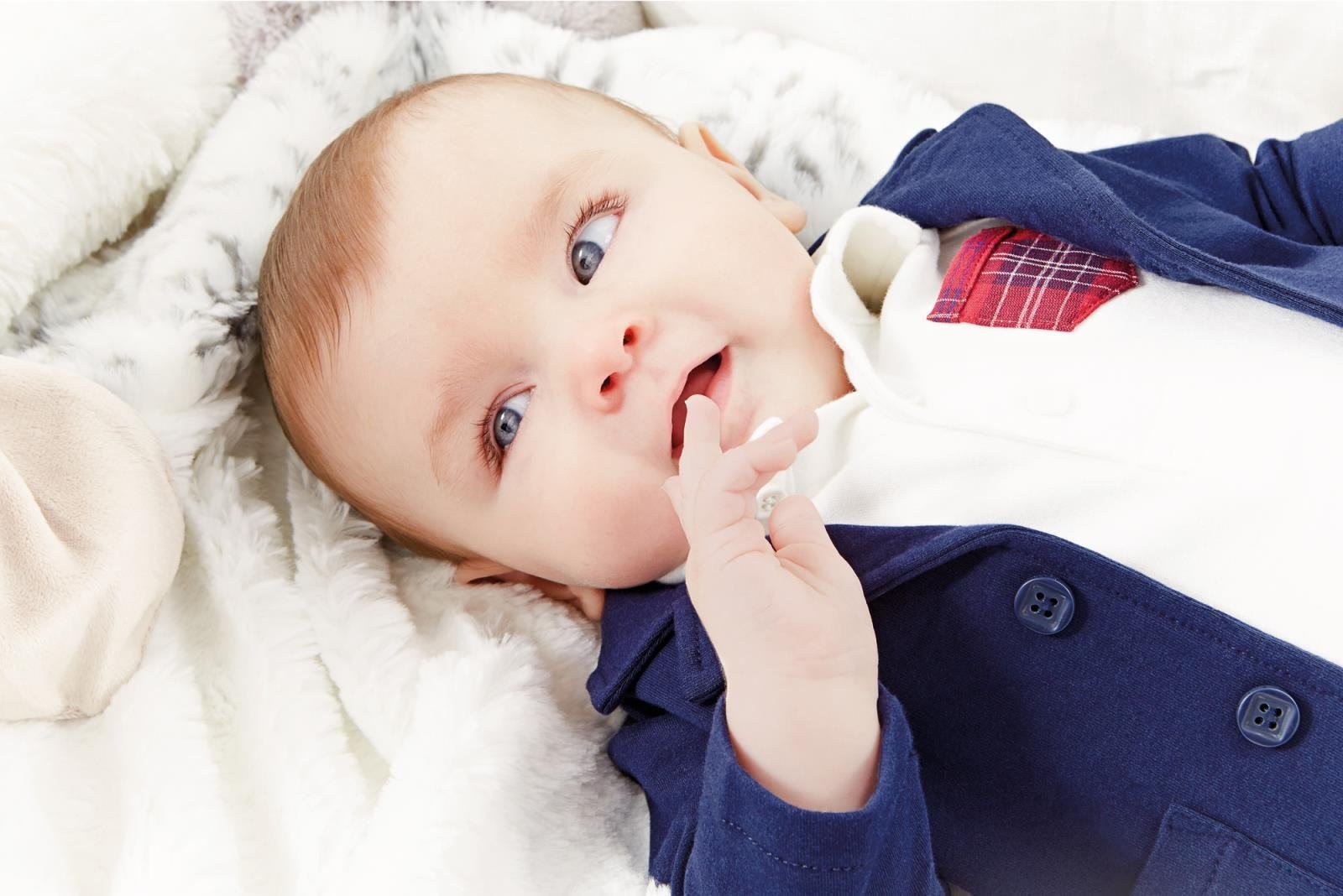 Polo in Caldo Cotone Bianco Neonato Minibanda R639 - MINIBANDA - LuxuryKids