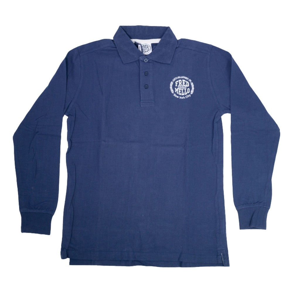 Polo in Caldo Cotone Blu Bambino Fred Mello 6425 - FRED MELLO - LuxuryKids
