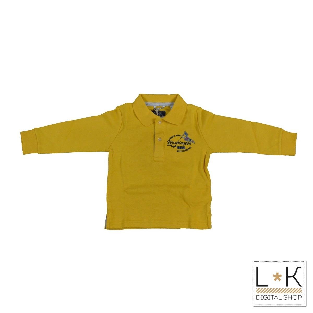 Polo in Caldo Cotone Giallo Senape Neonato Sarabanda T127 - SARABANDA - LuxuryKids