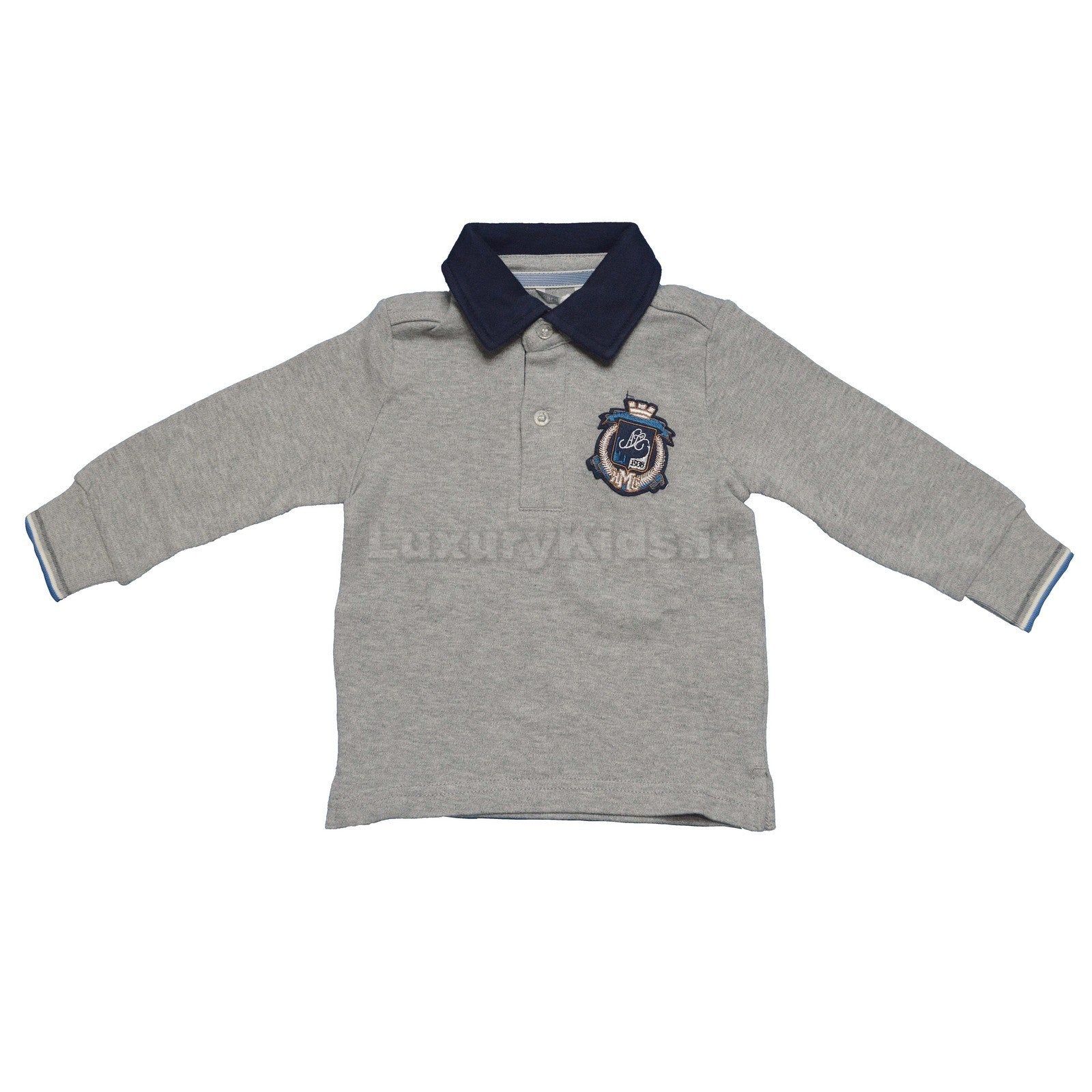 Polo in Caldo Cotone Grigio Neonato Sarabanda H127 - SARABANDA - LuxuryKids
