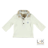 Polo in Caldo Cotone Panna Neonato Minibanda N611 - MINIBANDA - LuxuryKids